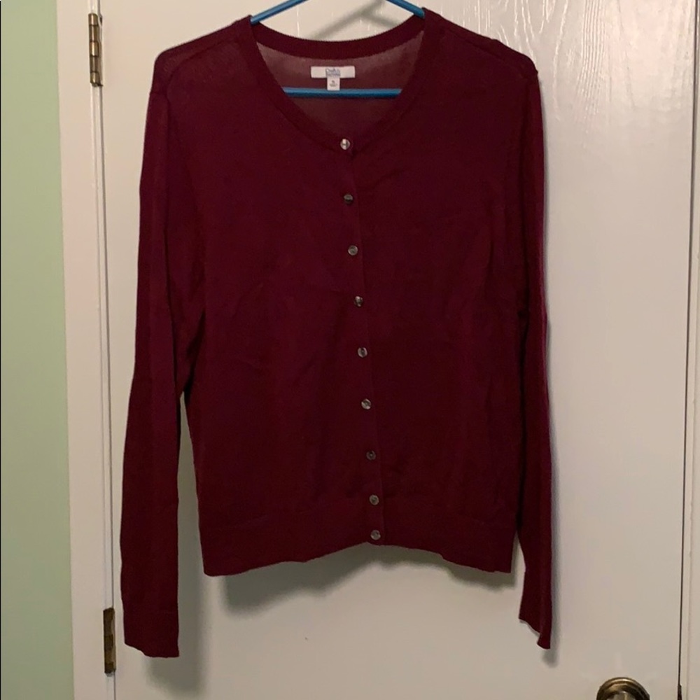 Purple/burgundy button up cardigan